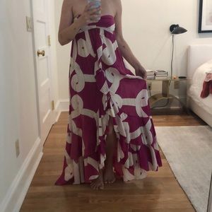 Diane von furstenberg maxi print dress size s